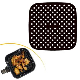 Buffer Renkli Isıya Dayanıklı Yıkanılabilir Silikon Fırın ve Airfryer Koyu Gri Kare Model Pişirme Mat