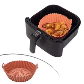 Buffer Renkli Isıya Dayanıklı Yıkanılabilir Silikon Fırın ve Airfryer Siyah Yuvarlak Model Pişirme Mat