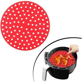 Buffer Renkli Isıya Dayanıklı Yıkanılabilir Silikon Fırın ve Airfryer Siyah Yuvarlak Model Pişirme Mat