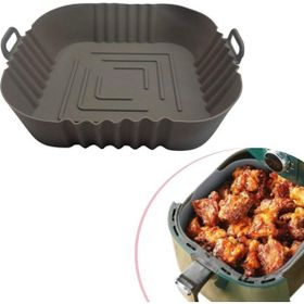 Buffer Renkli Isıya Dayanıklı Yıkanılabilir Silikon Fırın ve Airfryer Siyah Yuvarlak Model Pişirme Mat