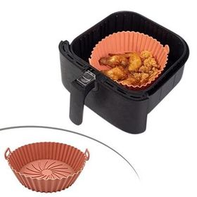 Buffer Renkli Isıya Dayanıklı Yıkanılabilir Silikon Fırın ve Airfryer Siyah Yuvarlak Model Pişirme Mat