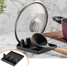 Buffer Tencere Kapak Tutuculu Kaşıklıklı Tencere Kapak Standı Pratik Kaşık Kepçe Altlık Düzenleyici