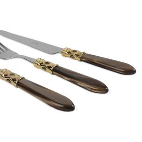 Bugatti Aladdin Oniks Gold 75 Parça Çatal Kaşık Bıçak Takımı