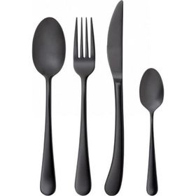 Bugatti Settimocielo Satin Black 30 Parça Çatal Bıçak Seti