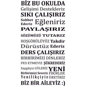 Bugico Okul Kuralları 100x153 cm Duvar Sticker