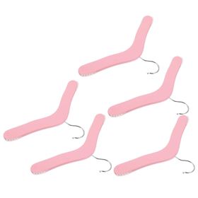 BUGUUYO 5 Adet Bebek Ahşap Elbise Askısı Çocuklar Vestiyer Pink Bebek Giyim Askıları