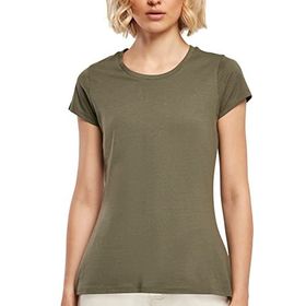 Build Your Brand Basic Tee Kısa Kollu Yuvarlak Yaka Zeytin Kadın T-shirt