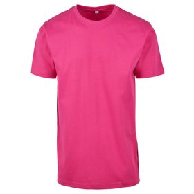 Build Your Brand Basic Yuvarlak Yaka Pembe Hibiskus Pink Erkek T-shirt