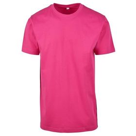 Build Your Brand Basic Yuvarlak Yaka Pembe Hibiskus Pink Erkek T-shirt