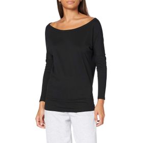 Build Your Brand Batwing Uzun Kollu Siyah Kadın T-shirt