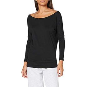Build Your Brand Batwing Uzun Kollu Siyah Kadın T-shirt