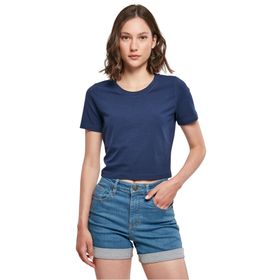 Build Your Brand Cropped Tee Lacivert Kadın T-shirt