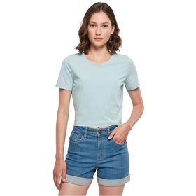 Build Your Brand Cropped Tee Ocean Blue Kadın T-shirt