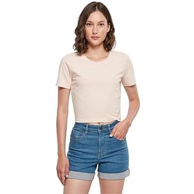 Build Your Brand Cropped Tee Pembe Kadın T-shirt