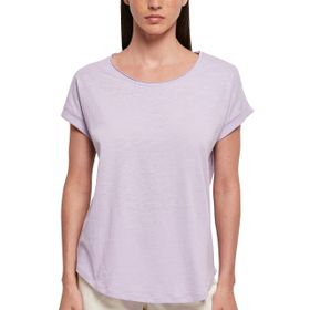 Build Your Brand Ladies Long Slub Tee Kısa Kollu Leylak Kadın T-shirt