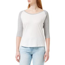 Build Your Brand Ladies Tee Beyaz-Gri Kadın T-shirt