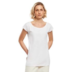 Build Your Brand Ladies Wide Neck Tee Beyaz Kadın T-shirt