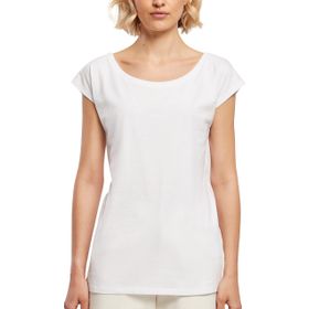 Build Your Brand Ladies Wide Neck Tee Beyaz Kadın T-shirt