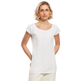 Build Your Brand Ladies Wide Neck Tee Beyaz Kadın T-shirt