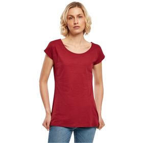 Build Your Brand Ladies Wide Neck Tee Burgundy Kadın T-shirt