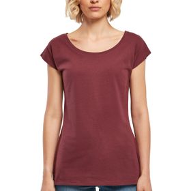 Build Your Brand Ladies Wide Neck Tee Cherry Kadın T-shirt