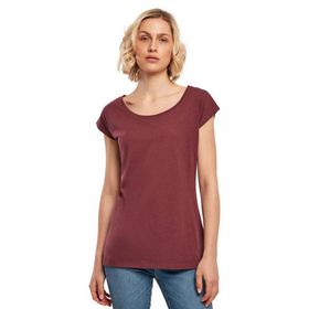 Build Your Brand Ladies Wide Neck Tee Cherry Kadın T-shirt