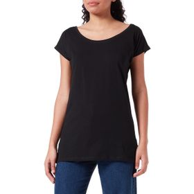 Build Your Brand Ladies Wide Neck Tee Siyah Kadın T-shirt