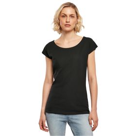 Build Your Brand Ladies Wide Neck Tee Siyah Kadın T-shirt