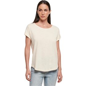Build Your Brand Long Slub Tee Beyaz Kadın T-shirt