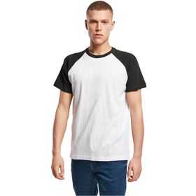 Build Your Brand Raglan Contrast Tee Beyaz-Siyah Erkek T-shirt