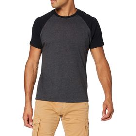 Build Your Brand Reglan Contrast Tee Kömür Siyah Erkek T-shirt