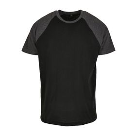 Build Your Brand Reglan Contrast Tee Kömür Siyah Erkek T-shirt