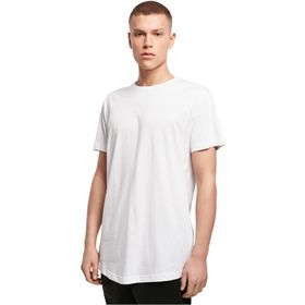 Build Your Brand Shaped Long Tee Beyaz Erkek T-shirt