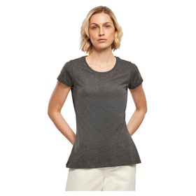 Build Your Brand Tee Kısa Kollu Yuvarlak Yaka Kömür Kadın T-shirt