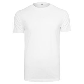 Build Your Brand Tee Yuvarlak Yaka Büyük Beden Beyaz Erkek T-shirt