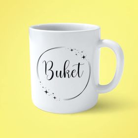Buket Yıldızlı Çerçeveli Yazılı Baskılı Kupa