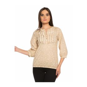 BULALGİY BGA008394 Kadın Kum Batik Dantelli Tişört