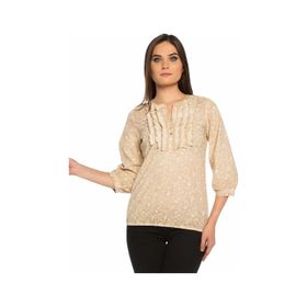 BULALGİY BGA008394 Kadın Kum Batik Dantelli Tişört