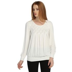 BULALGİY BGA058978 Kadın Ekru Uzun Kollu Tişört