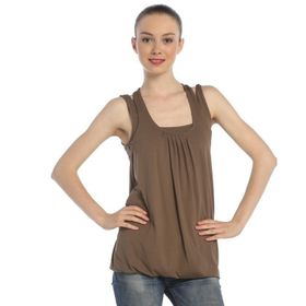 BULALGİY BGA072510 Kadın Vizon Kolsuz Tişört