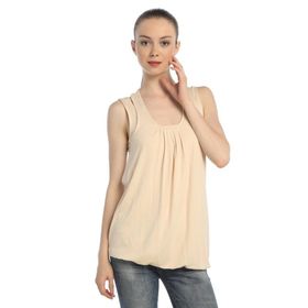 BULALGİY BGA072546 Kadın Kum Kolsuz Tişört