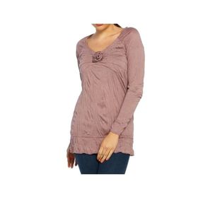 BULALGİY BGA776829 Kadın Gül Kurusu Casual Uzun Tişört