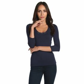 BULALGİY BGA783483 Kadın Lacivert 3/4 Kollu Tişört
