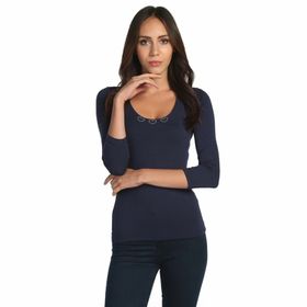 BULALGİY BGA783483 Kadın Lacivert 3/4 Kollu Tişört
