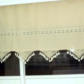 Buldan 140x150 El İşi Dantelli Naturel Perde