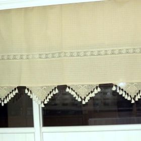 Buldan 140x250 El İşi Dantelli Naturel Perde