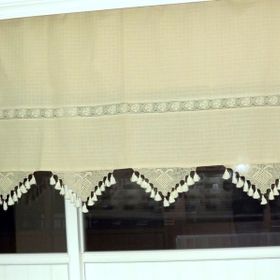 Buldan 140x250 El İşi Dantelli Naturel Perde
