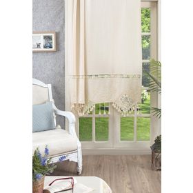 Buldan 140x300 El İşi Dantelli Naturel Perde