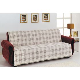 Buldan 180x220 Kahve Çizgili 180x220 cm Pamuklu Kolsuz Koltuk Çekyat Örtüsü