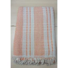 Buldan 180x220 Turuncu Krem Pamuklu Kolsuz Koltuk Örtüsü